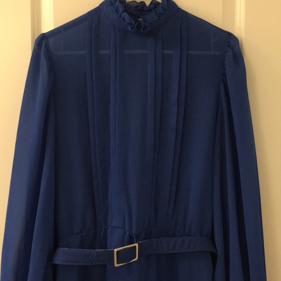 Vintage Beautiful Blue sheer dress - Picture 3 of 7